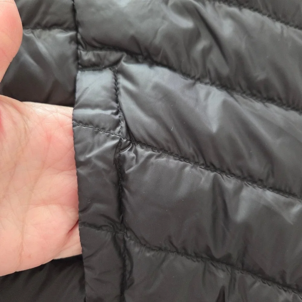 Rokka & Rolla Kids Black Down Puffer Jacket Hooded Packable Pink Zip Sz L 10-12‎
